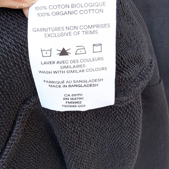 NWT Frank & Oak The French Terry Oversized Hoodie in Black, size L - Picture 8 of 8